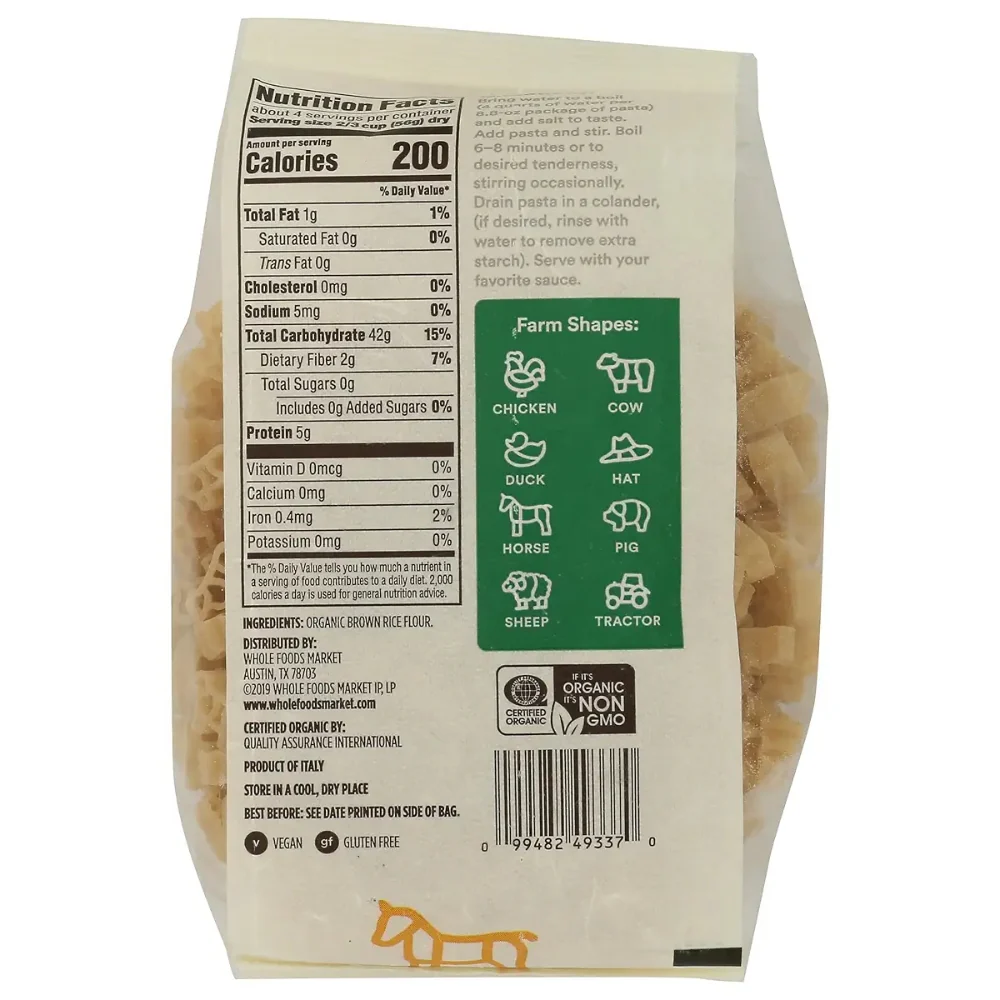 365 Whole Foods Market Organic Farm Shapes Gluten Free Pasta 250g - Image 3