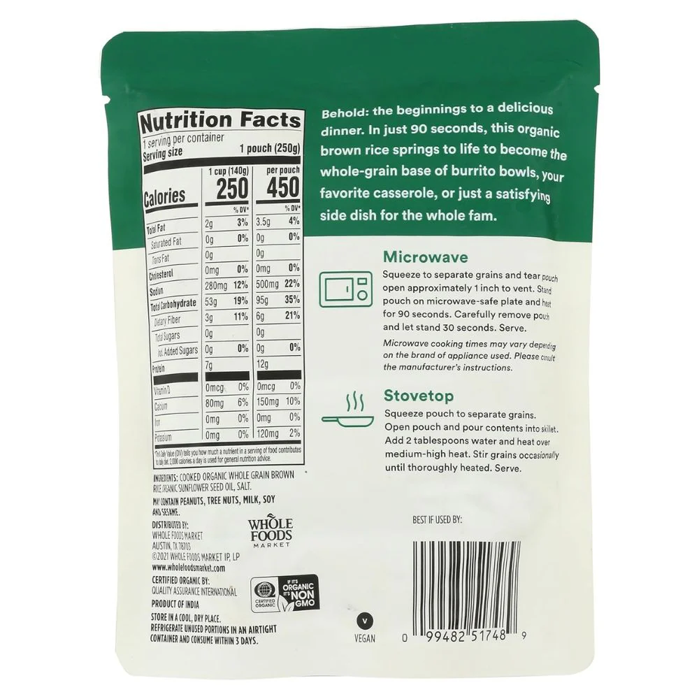 365 Whole Foods Market Whole Grain Brown Rice 250g - Image 2