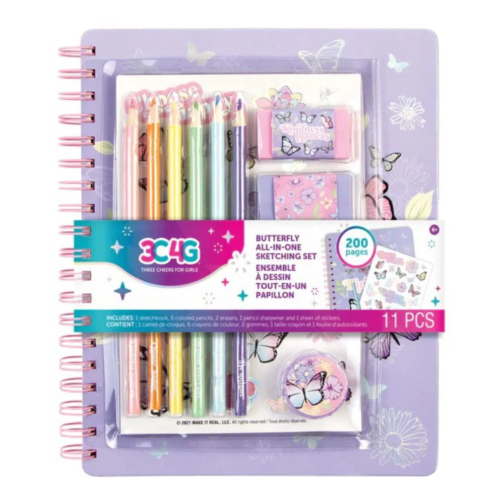 3C4G Kit De Dibujo Todo En Uno De Mariposa 6+