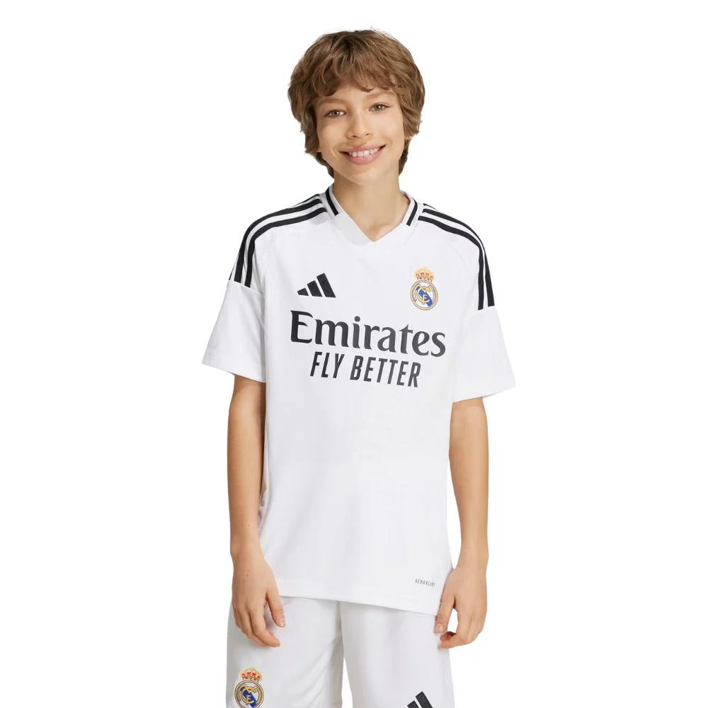 Adidas Camiseta Uniforme Local Real Madrid 24/25 White Para Niños - Image 4