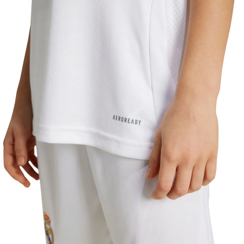 Adidas Camiseta Uniforme Local Real Madrid 24/25 White Para Niños - Image 7