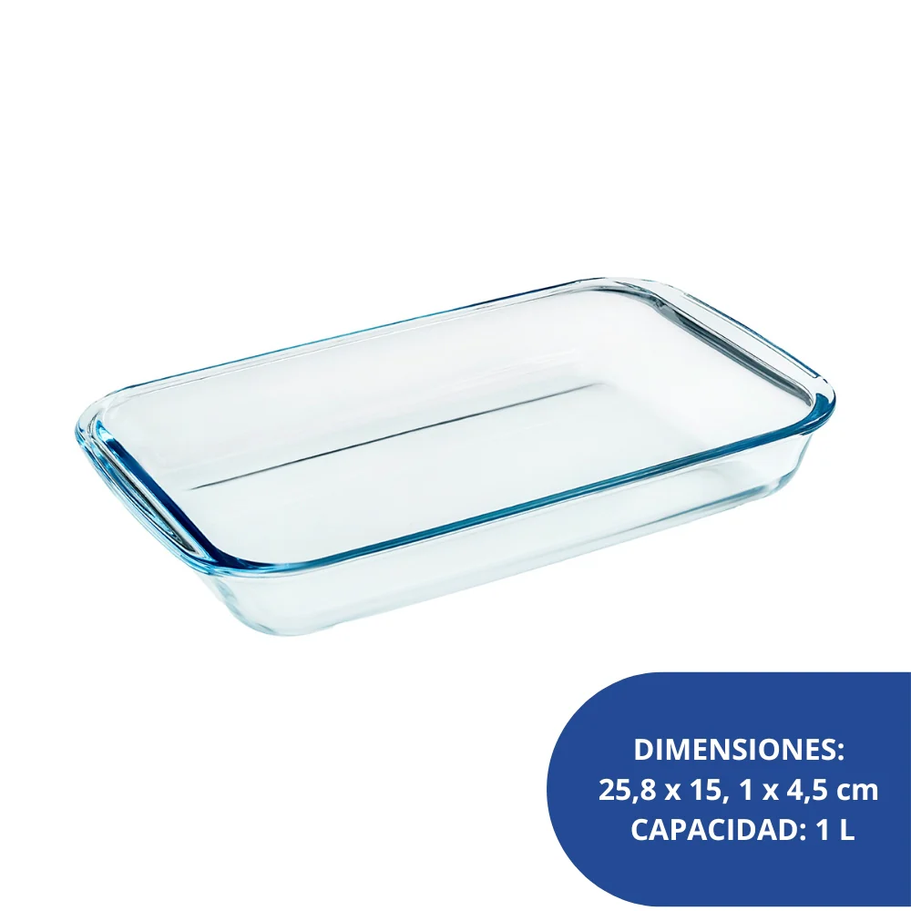 Alfa Hogar Refractario De Vidrio Borosilicato Rectangular 1Lt - Image 3
