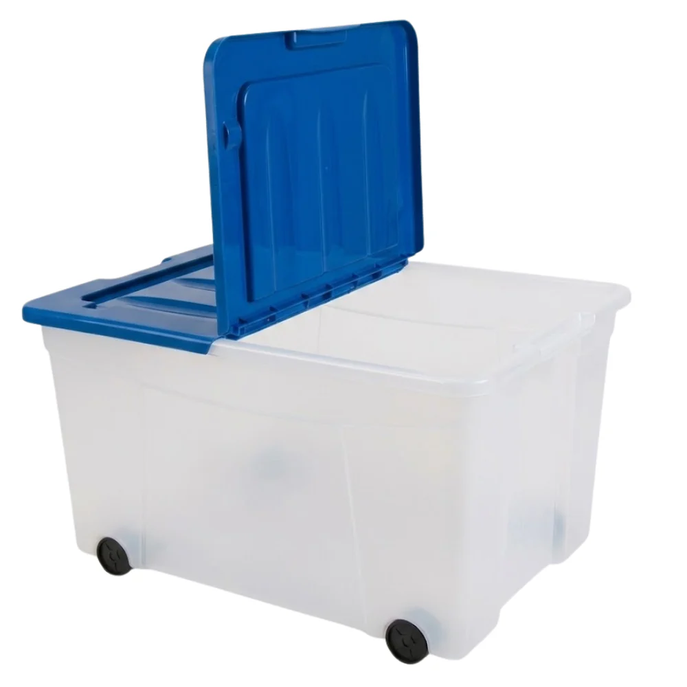 Alfa Hogar Caja Organizadora Tapa Azul Con Ruedas 58Lt - Image 2