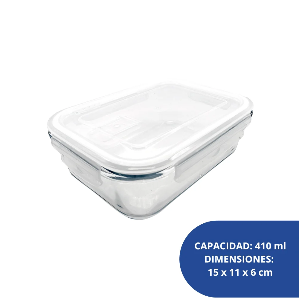 Alfa Hogar Conservador Hermético De Vidrio Con Tapa Plastica 410ml - Image 3