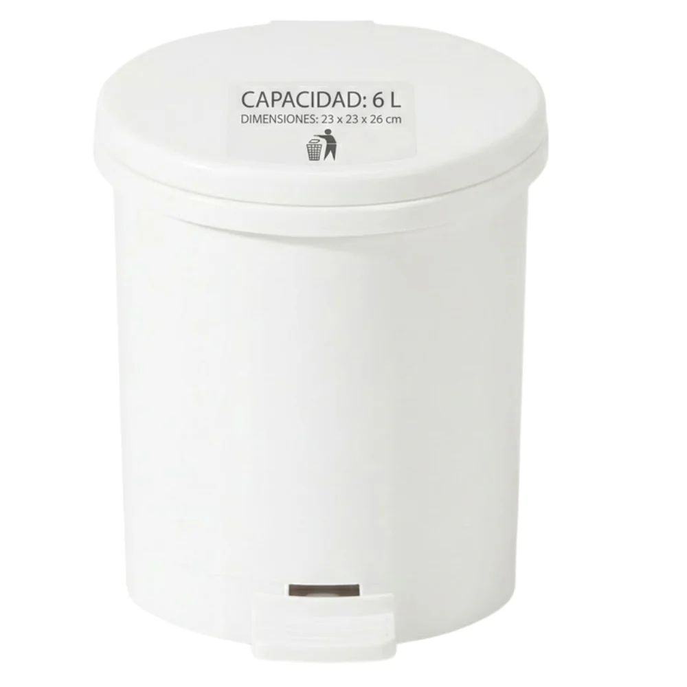 Alfa Hogar Mini Papelera Pedal Bin Color Blanco - Image 2