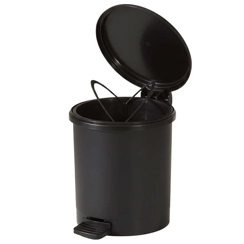 Alfa Hogar Mini Papelera Pedal Bin Color Negro