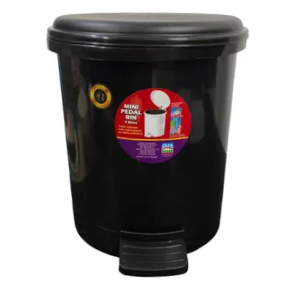 Alfa Hogar Mini Papelera Pedal Bin Color Negro - Image 2