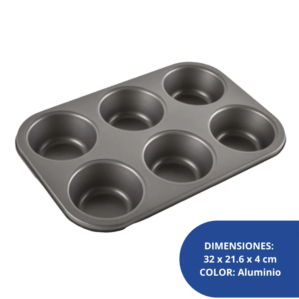 Alfa Hogar Molde Para Ponques Con Antiadherente 6Und - Image 3