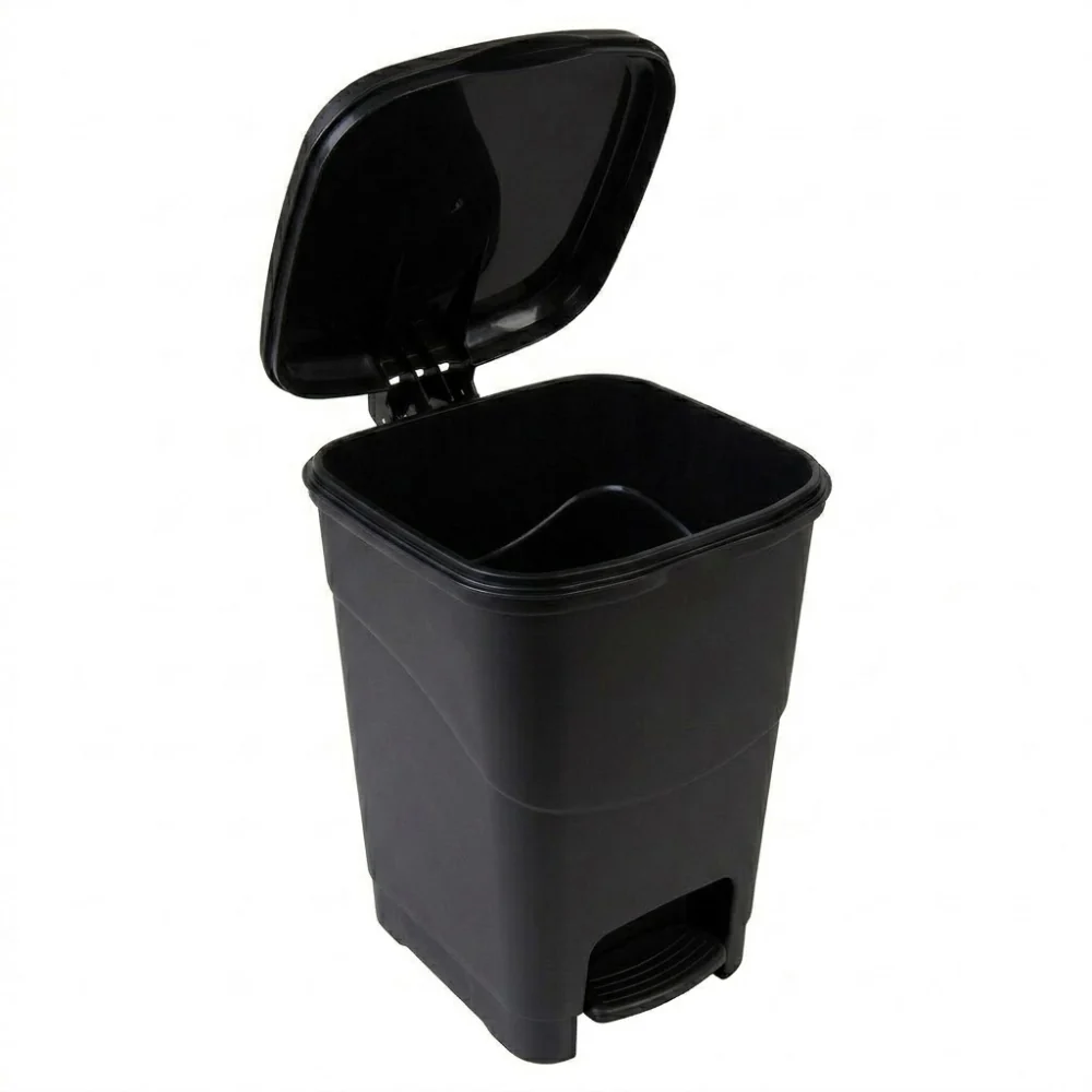 Alfa Hogar Papelera Pedal Bin Cuadrada Color Negro 9Lt. - Image 2