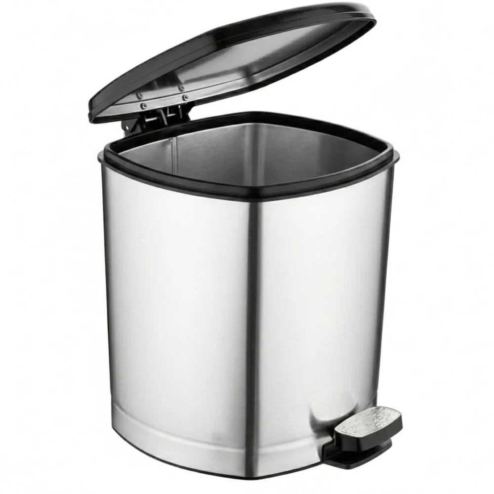 Alfa Hogar Papelera Pedal Bin Plástica Look Metal 11Lt - Image 2