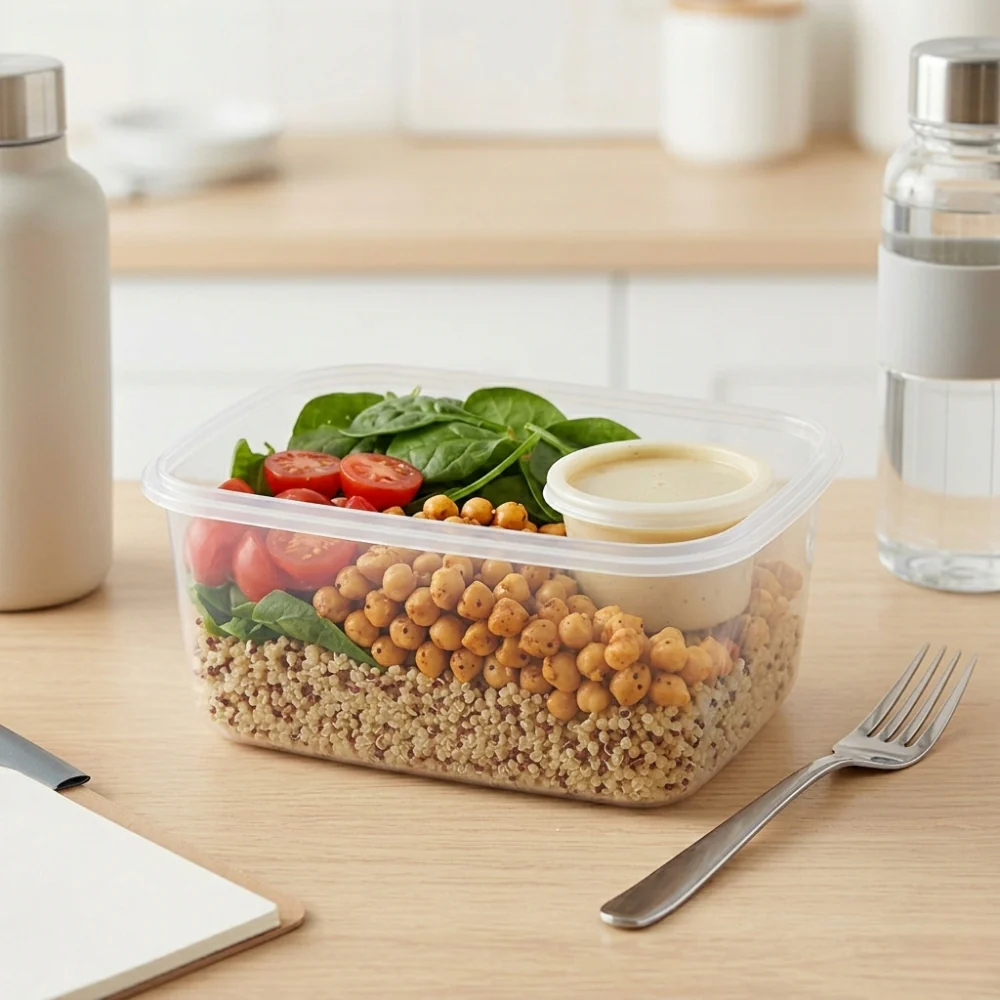 Alfa Hogar Conservador de Alimentos Rectangular con Tapa Gris 550ml - Image 5