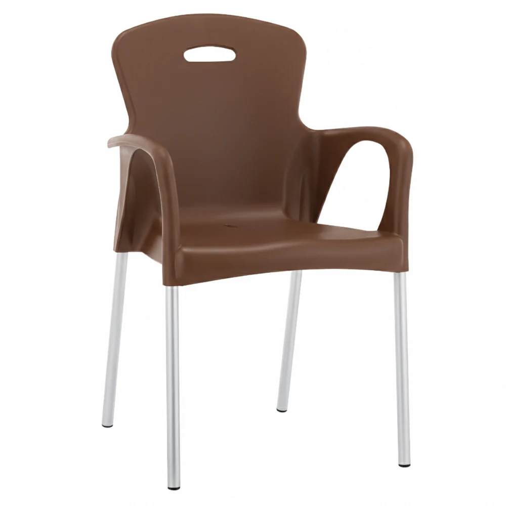 Alfa Hogar Silla Roma Con Patas Metálicas Color Marrón