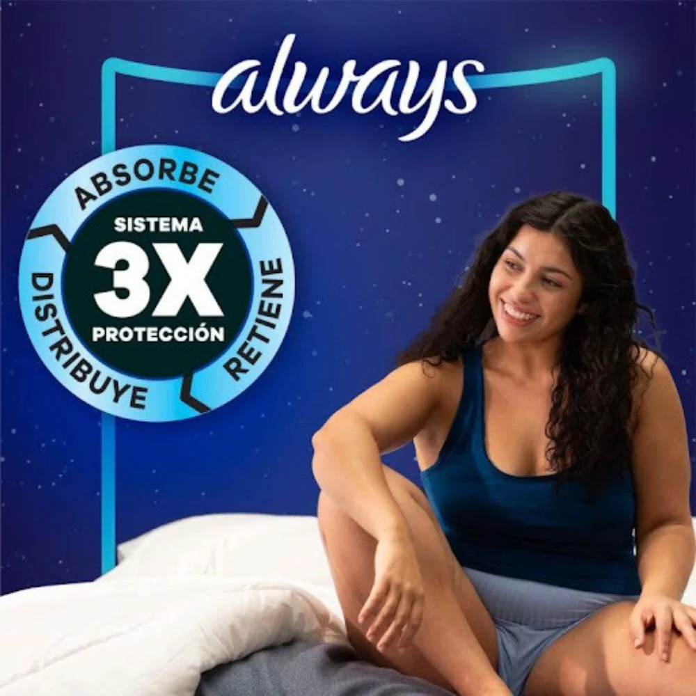 Always Toallas Nocturna Extra Largas Flujo Super Abundante 22 Und - Image 2