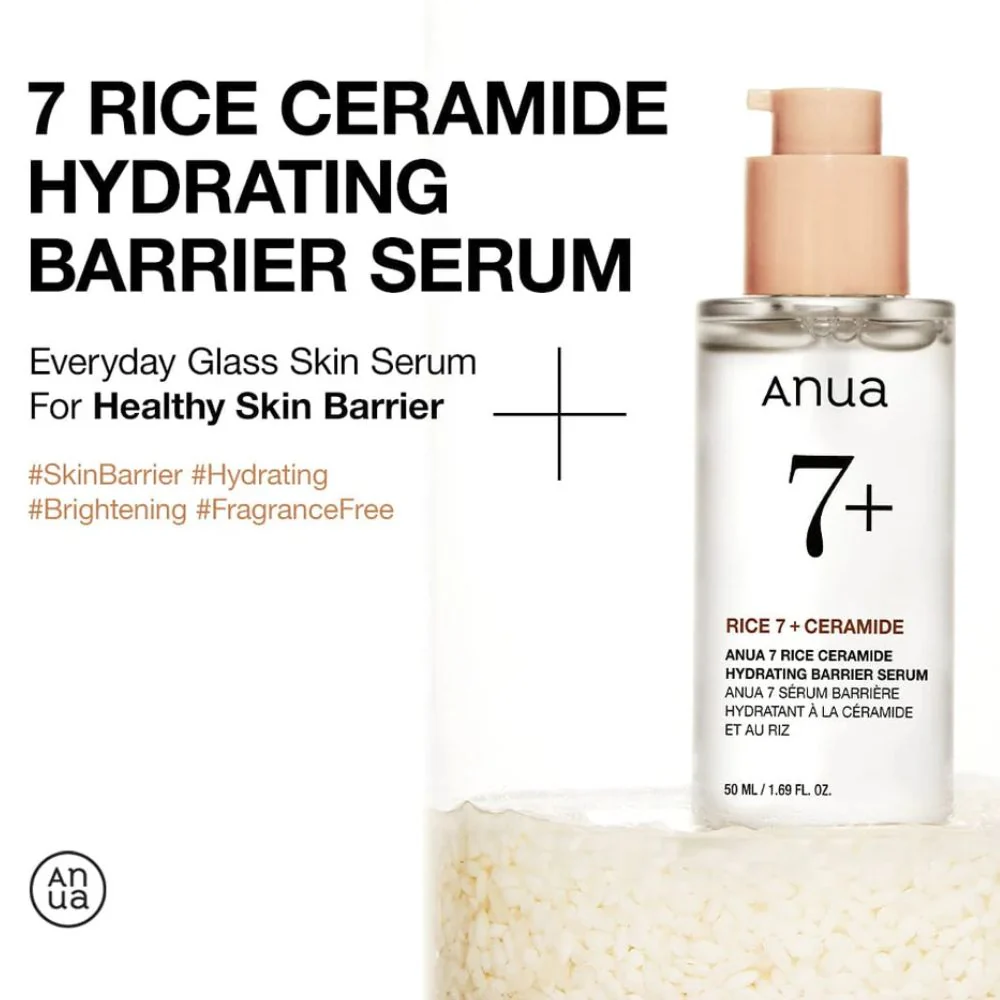 Anua 7+ Rice 7 + Ceramide Hidrating Barrier Serum 50ml - Image 3