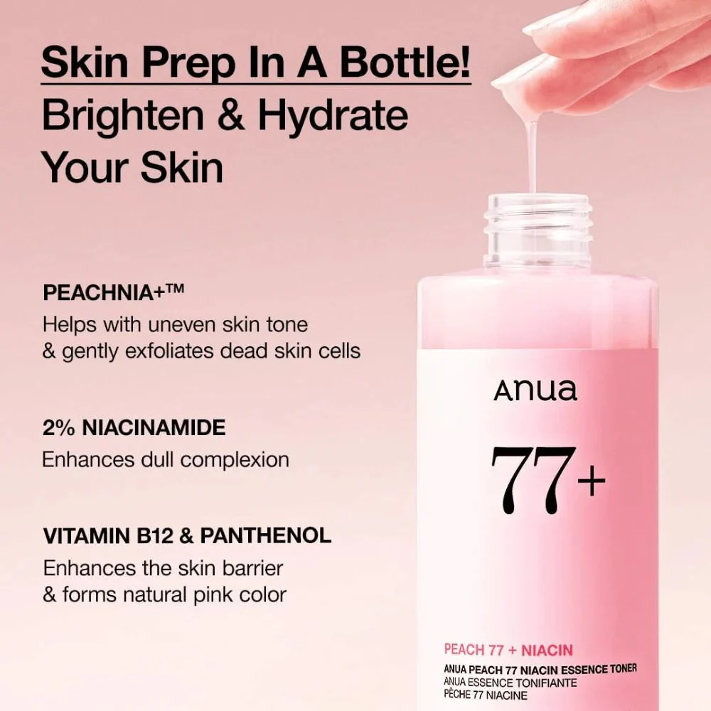 Anua 77+ Peach 77+Niacin Essence Toner 250ml - Image 3