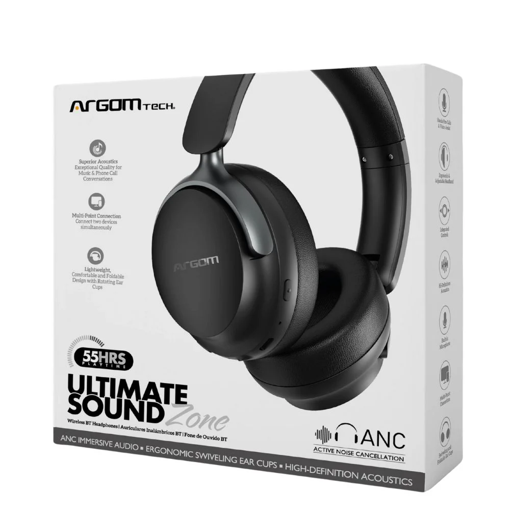 Argom Tech Audifonos Bluetooth Ultimate Sound Zone Negros