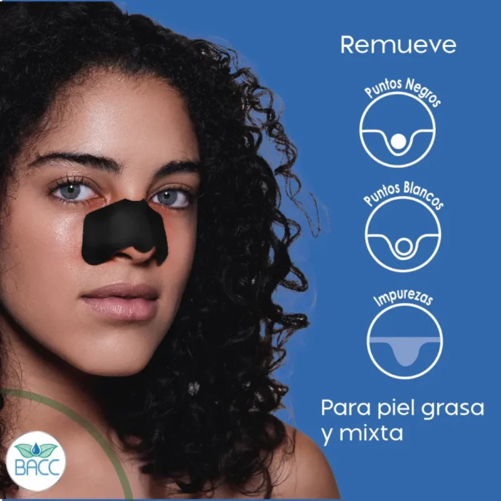 BACC Bandas Nasales Limpieza profunda Detox Carbón Piel Grasa Y Mixta 5 Piezas - Image 2