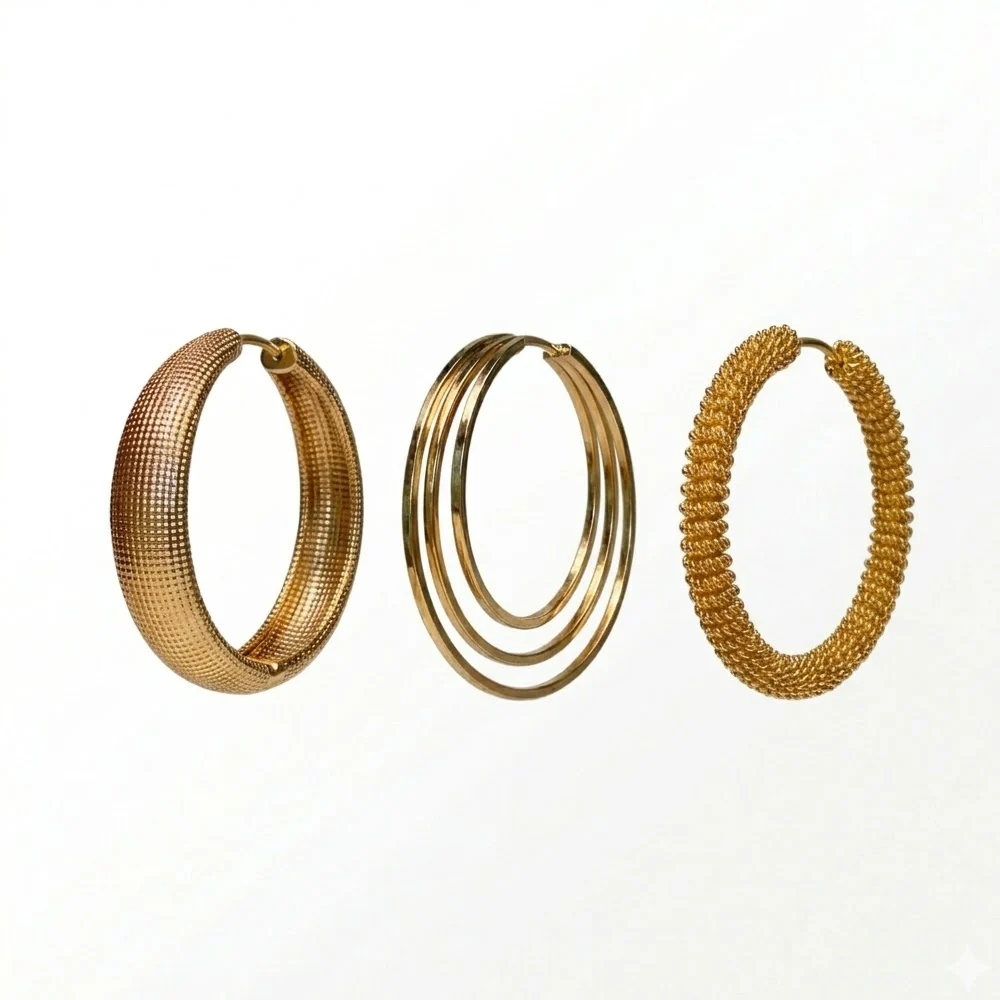 Bebe Set De 3 Pares De Aretes