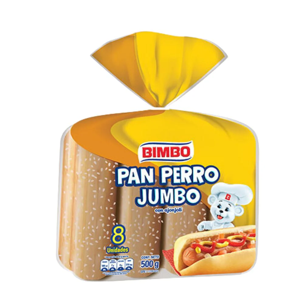 Bimbo Pan Perro con Ajonjoli 8 Und Jumbo 500gr - Image 2