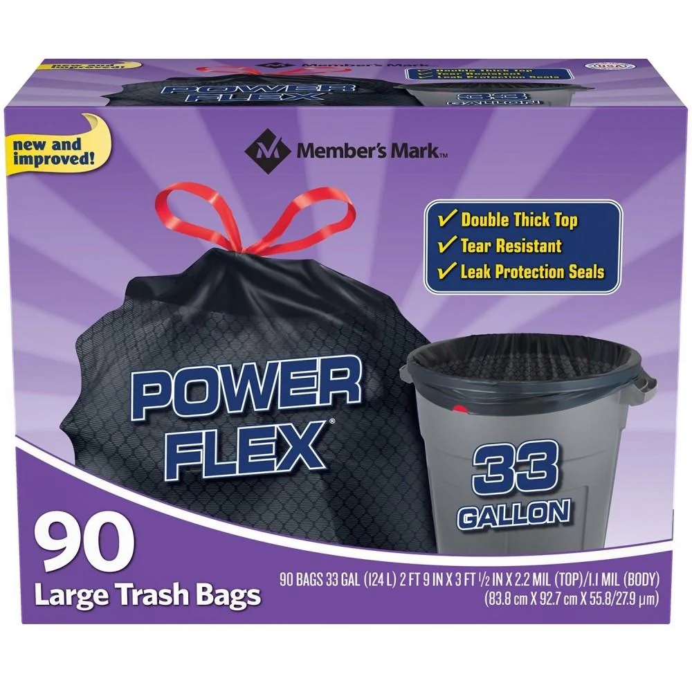 Bolsa de Basura Member's Mark Power Flex 33gal 90 unidades