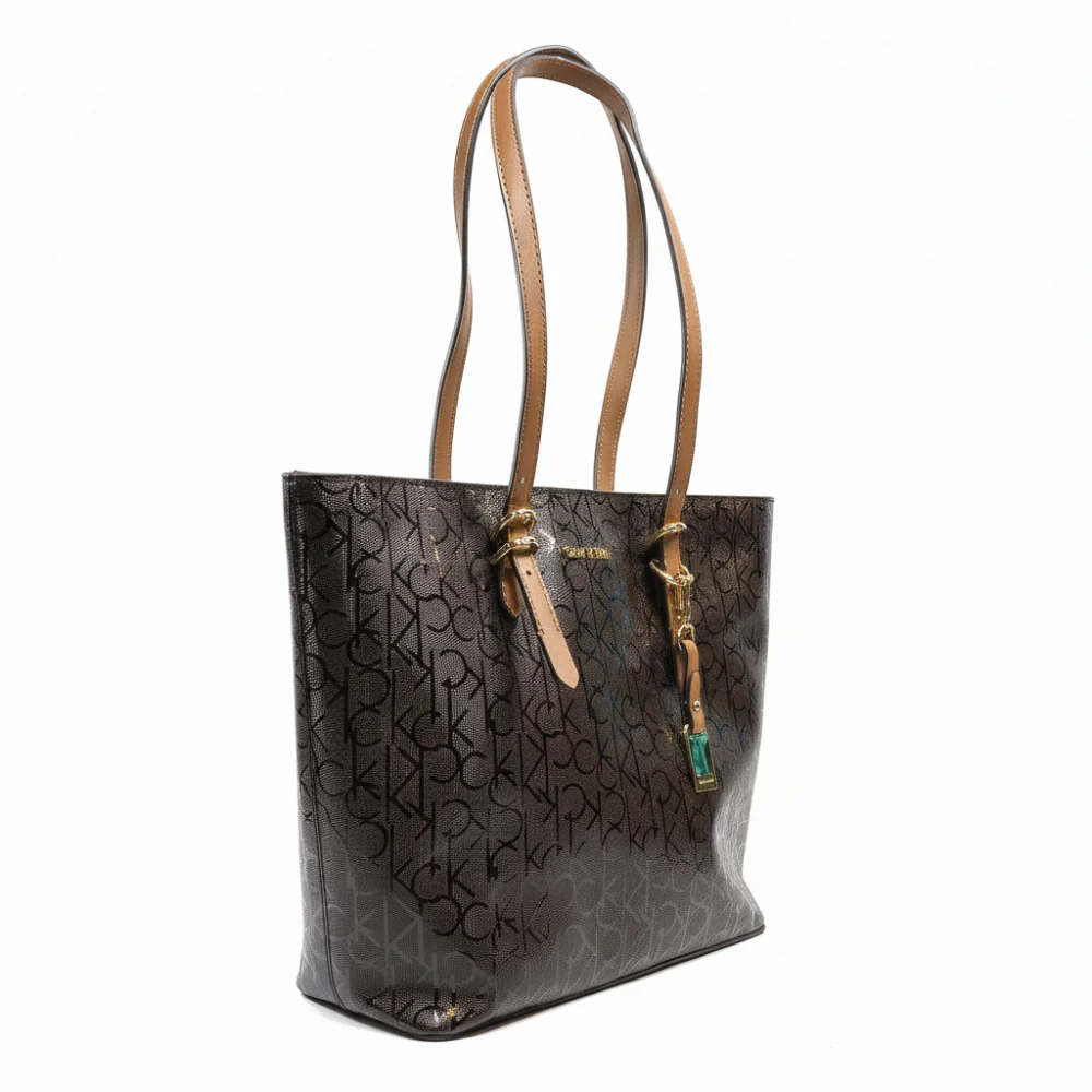 Calvin Klein Cartera Tote Bag Monogram Brown - Image 4