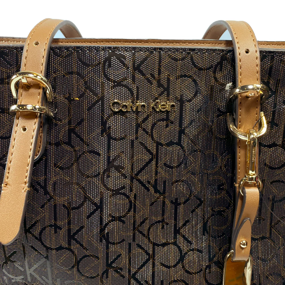 Calvin Klein Cartera Tote Bag Monogram Brown - Image 7