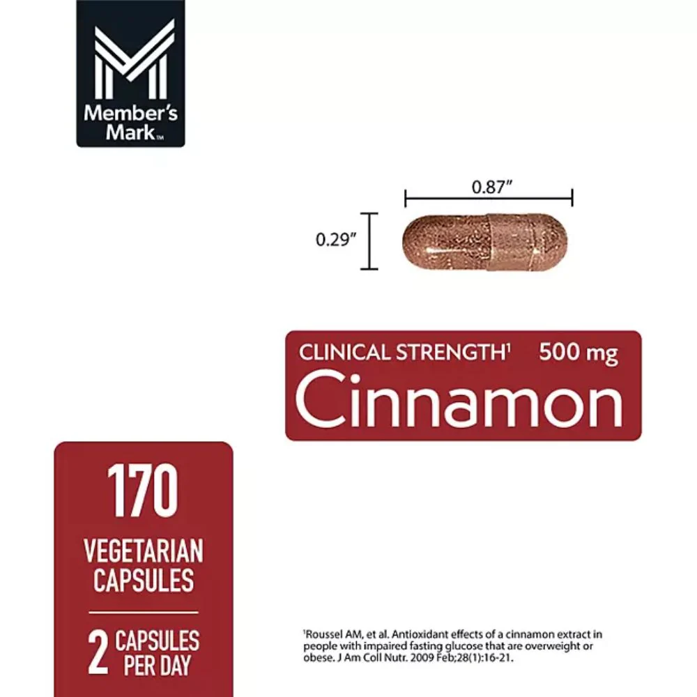 Capsulas de Canela Member's Mark Cinnamon 170 Vegetarian Capsules - Image 3