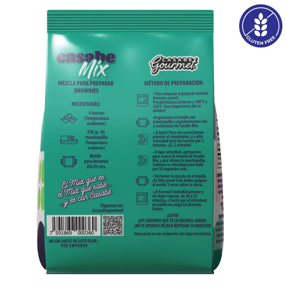 Casabe Gourmet Casabe Mix Brownie Mezcla 480gr - Image 4