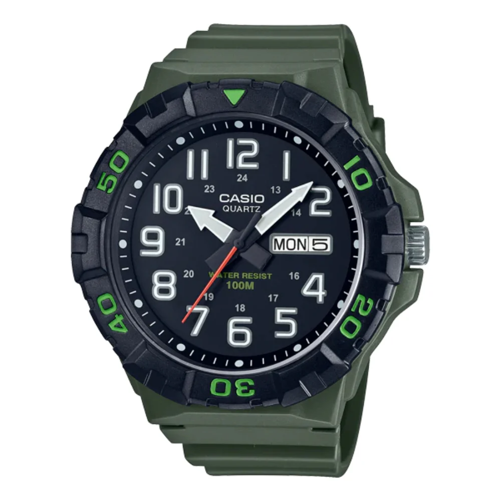 Casio Reloj Análogo Casual De Correa De Resina Para Caballeros