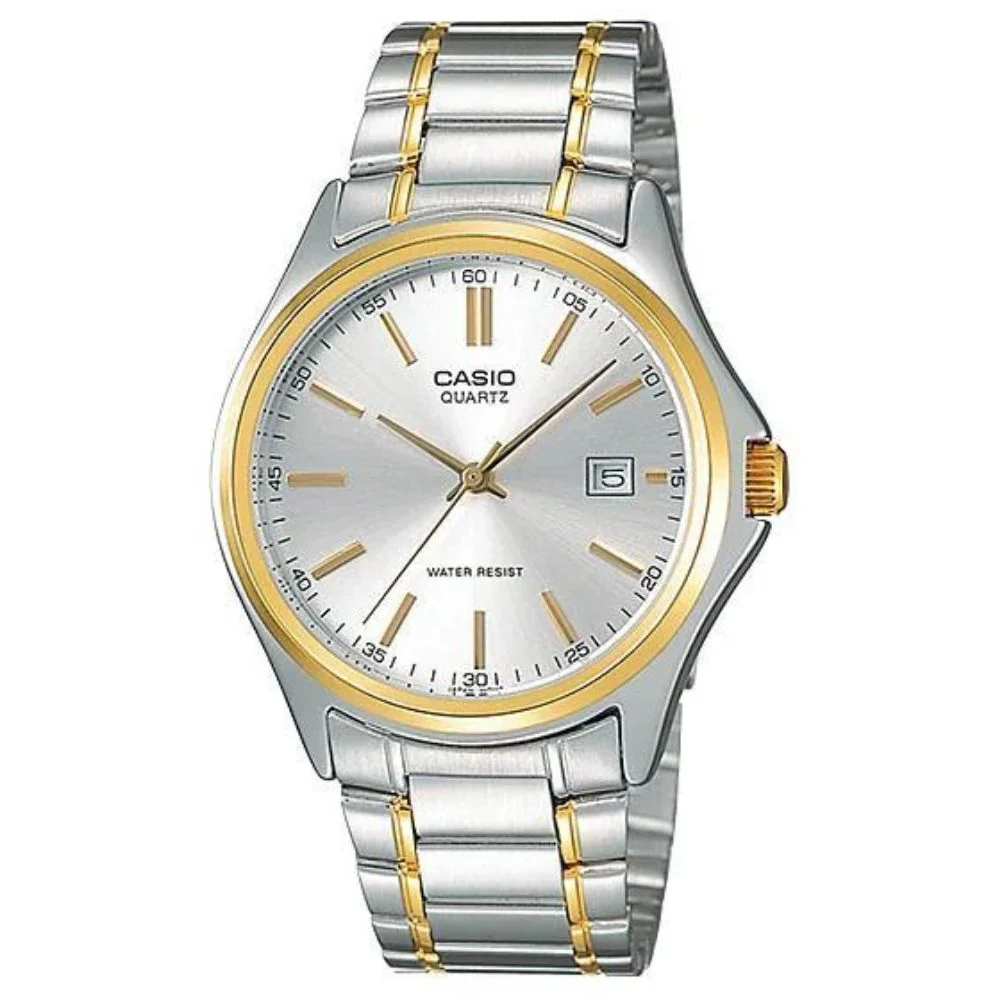 Casio Reloj Casual Correa De Acero Inoxidable Para Caballero Silver & Gold