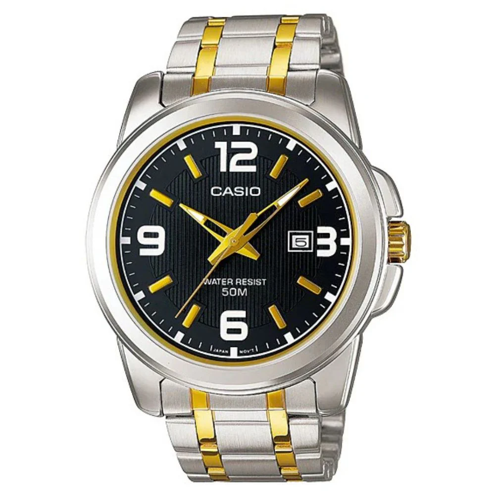 Casio Reloj Casual Correa De Acero Inoxidable Para Caballero Silver & Gold