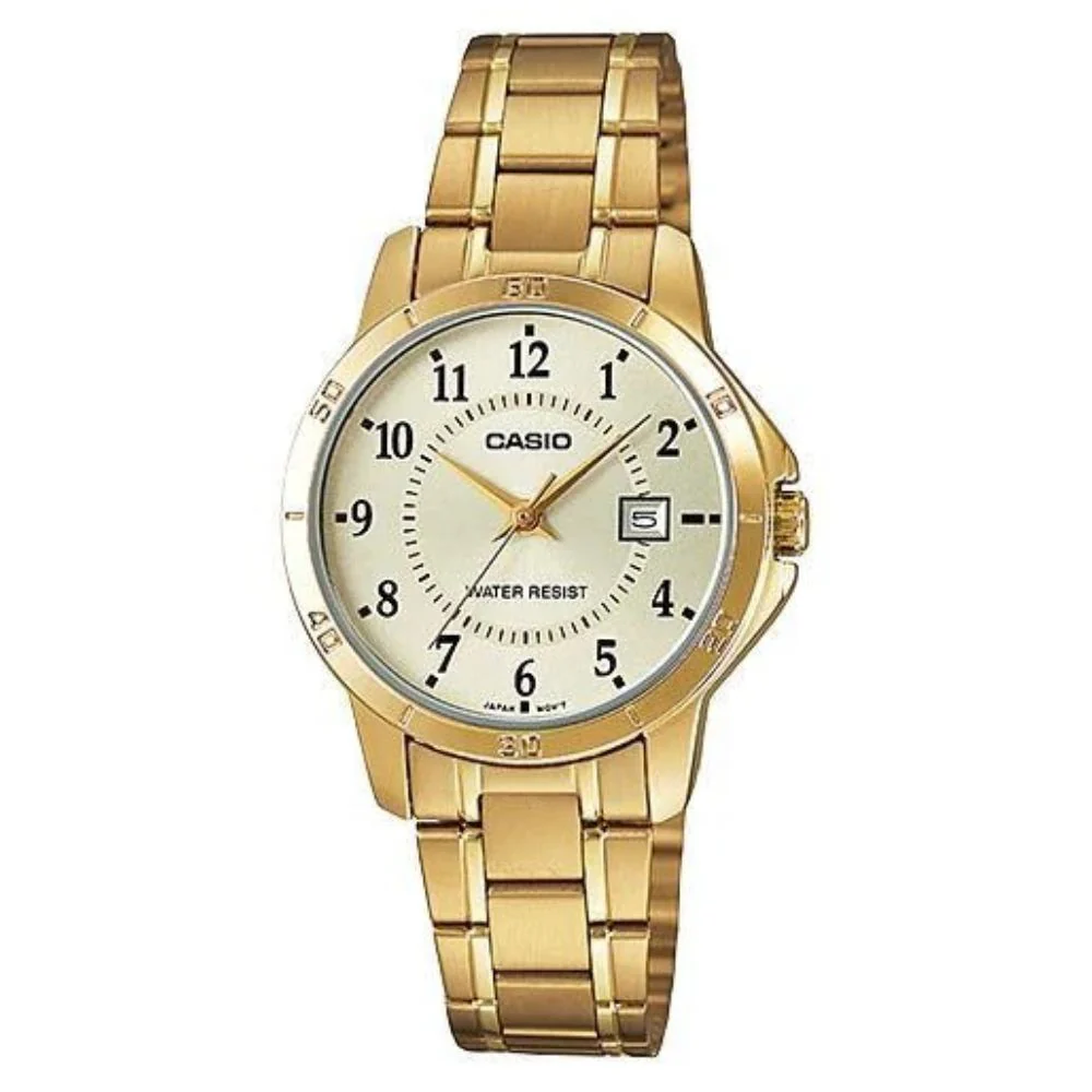 Casio Reloj Casual Correa De Acero Inoxidable Para Dama Gold
