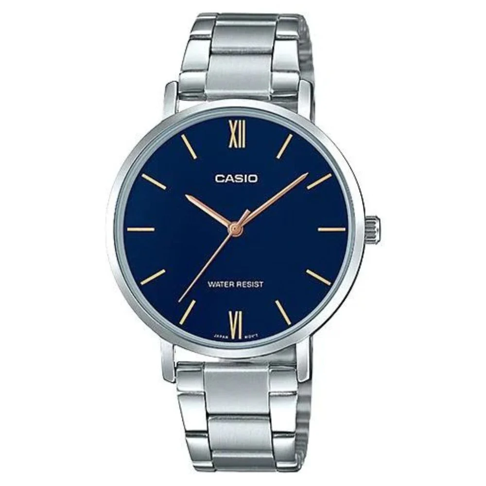 Casio Reloj Casual Correa De Acero Inoxidable Para Dama Silver
