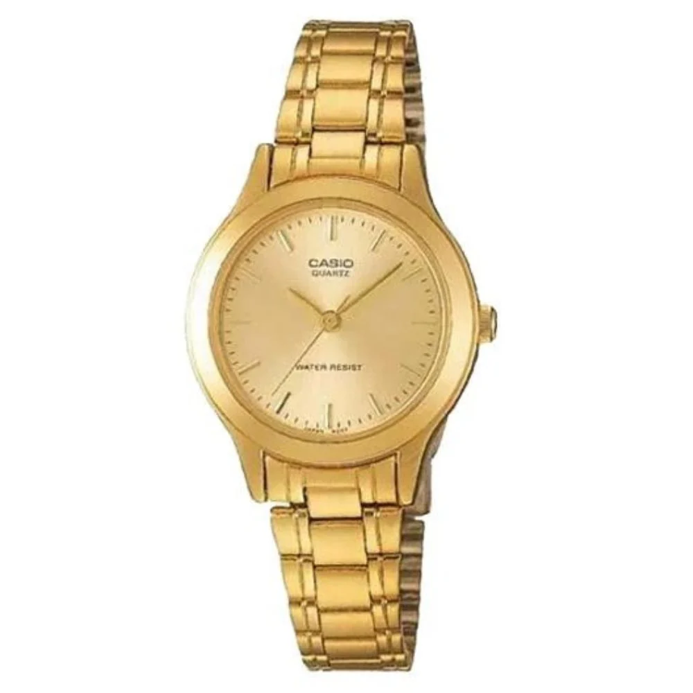Casio Reloj Casual Correa De Acero Inoxidable Para Damas Gold