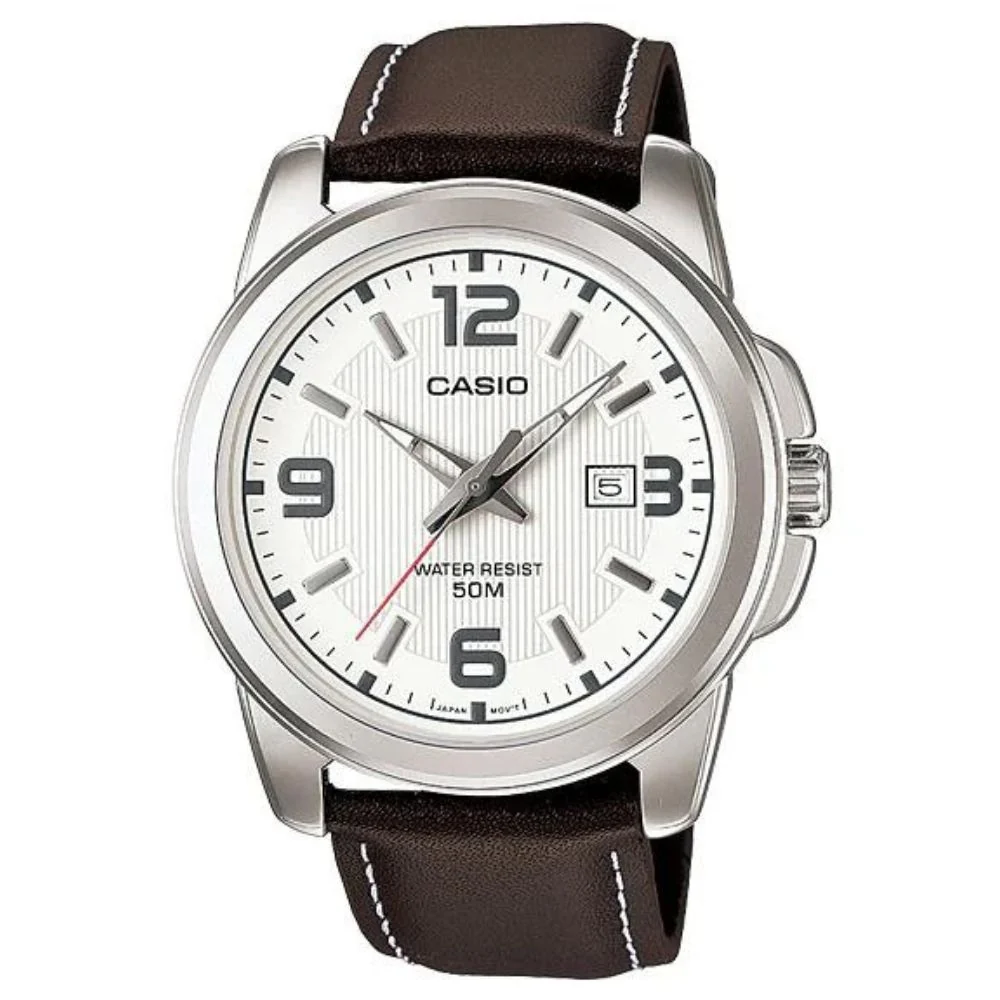 Casio Reloj Casual Correa De Cuero Para Caballero Brown