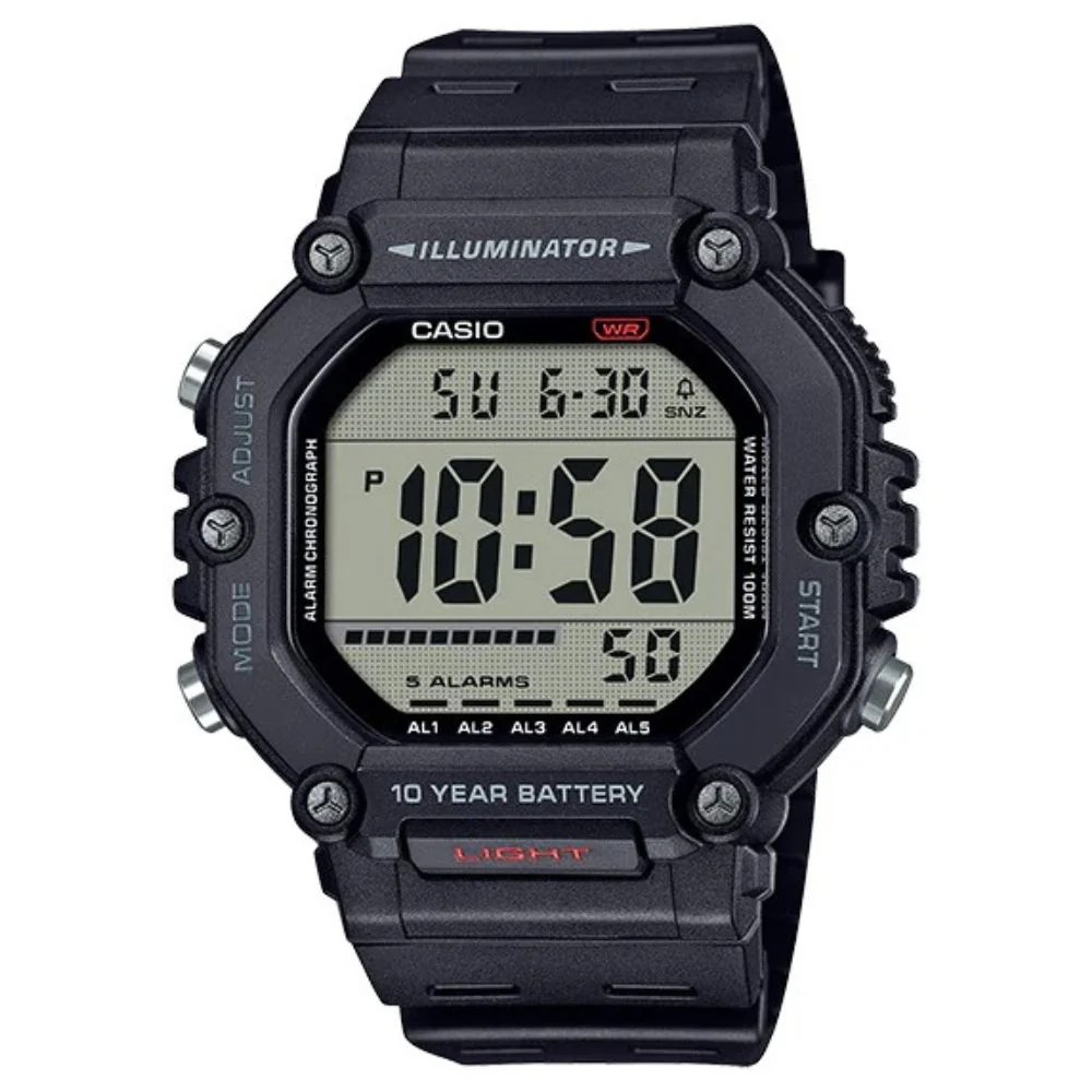 Casio Reloj Digital Correa De Resina Para Caballero Black