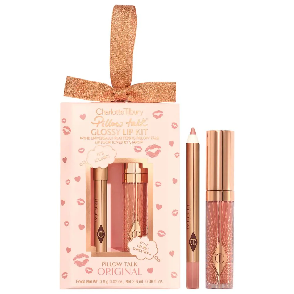 Charlotte Tilbury Pillow Talk Original Glossy Lip Kit Mini Pillow Lip Cheat + Mini Collagen Lip Bath - Image 4