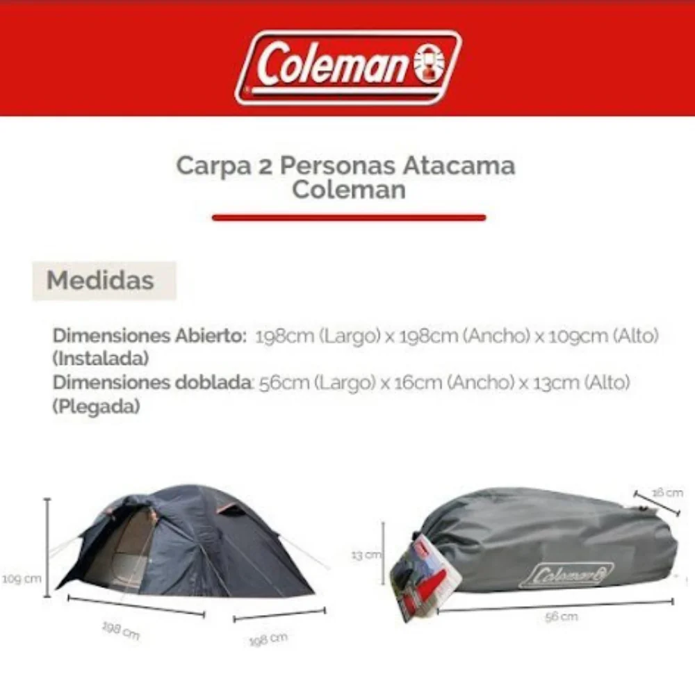 Coleman Carpa Tienda De Campaña Atacama Dome 2P - Image 3