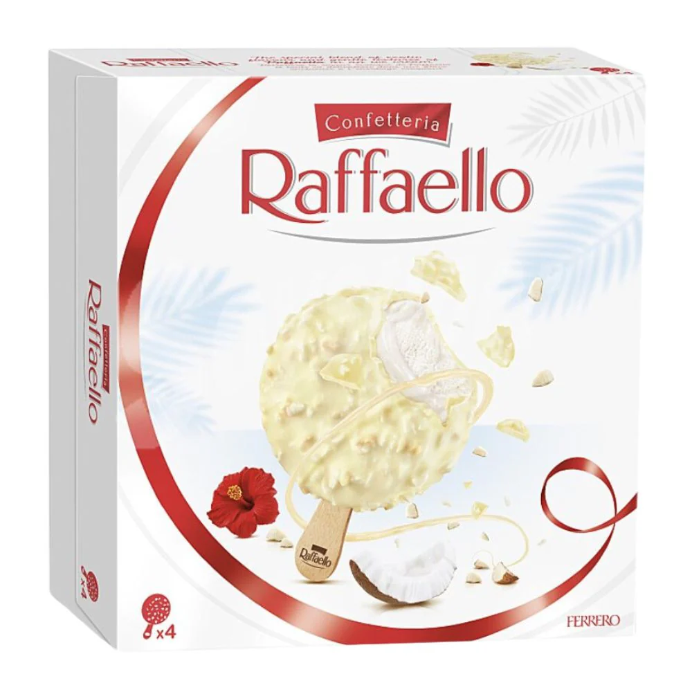 Helados Raffaello Ferrero Blanco Coco Almendra 4Und