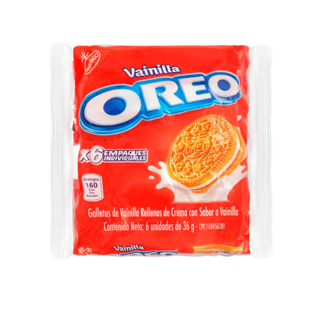 Galletas Oreo Vainilla Pack 6 Unidades de 36gr