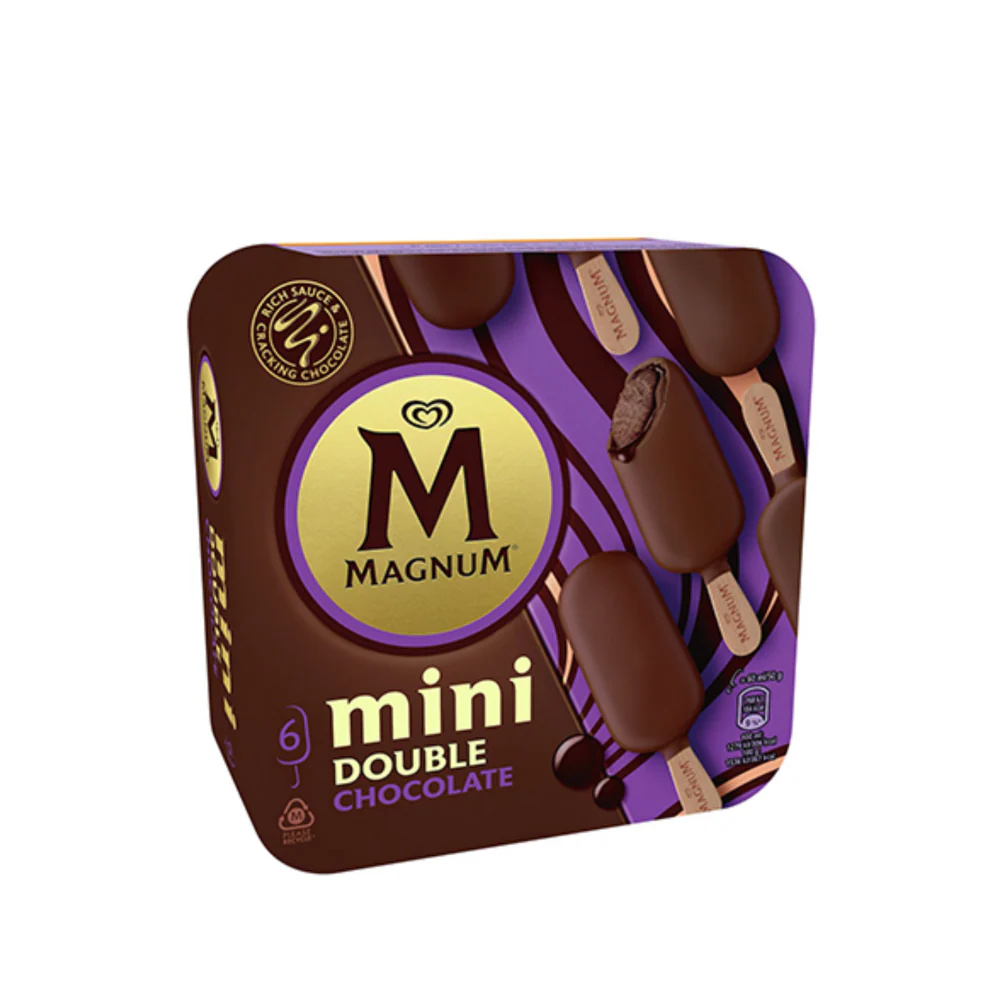 Helados  Magnum 6 Pack Mini Double Chocolate