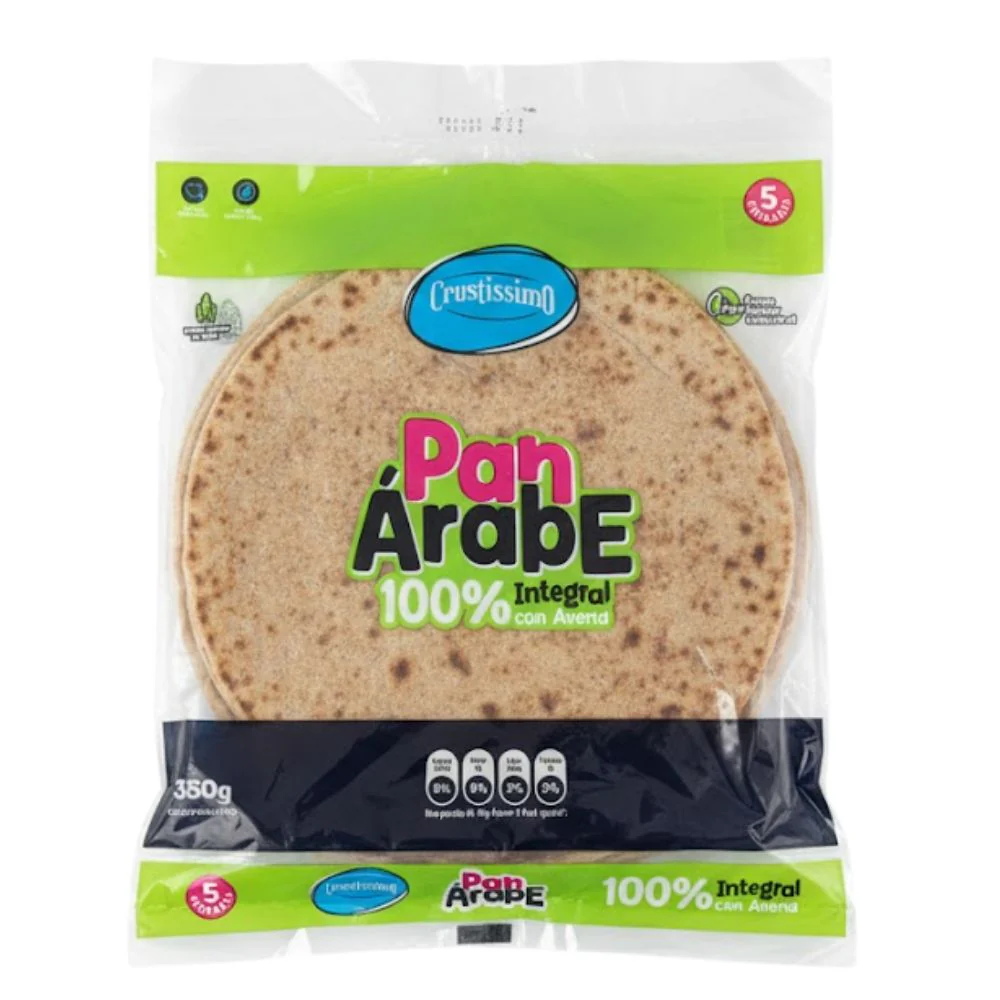 Pan Arabe Integral Con Avena  5 Und