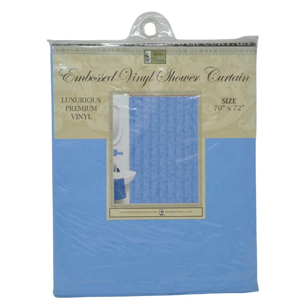 Cortina Para Ducha Clear Printed Vinyl Shower Curtain  70" x 72" Diseño Azul Flores