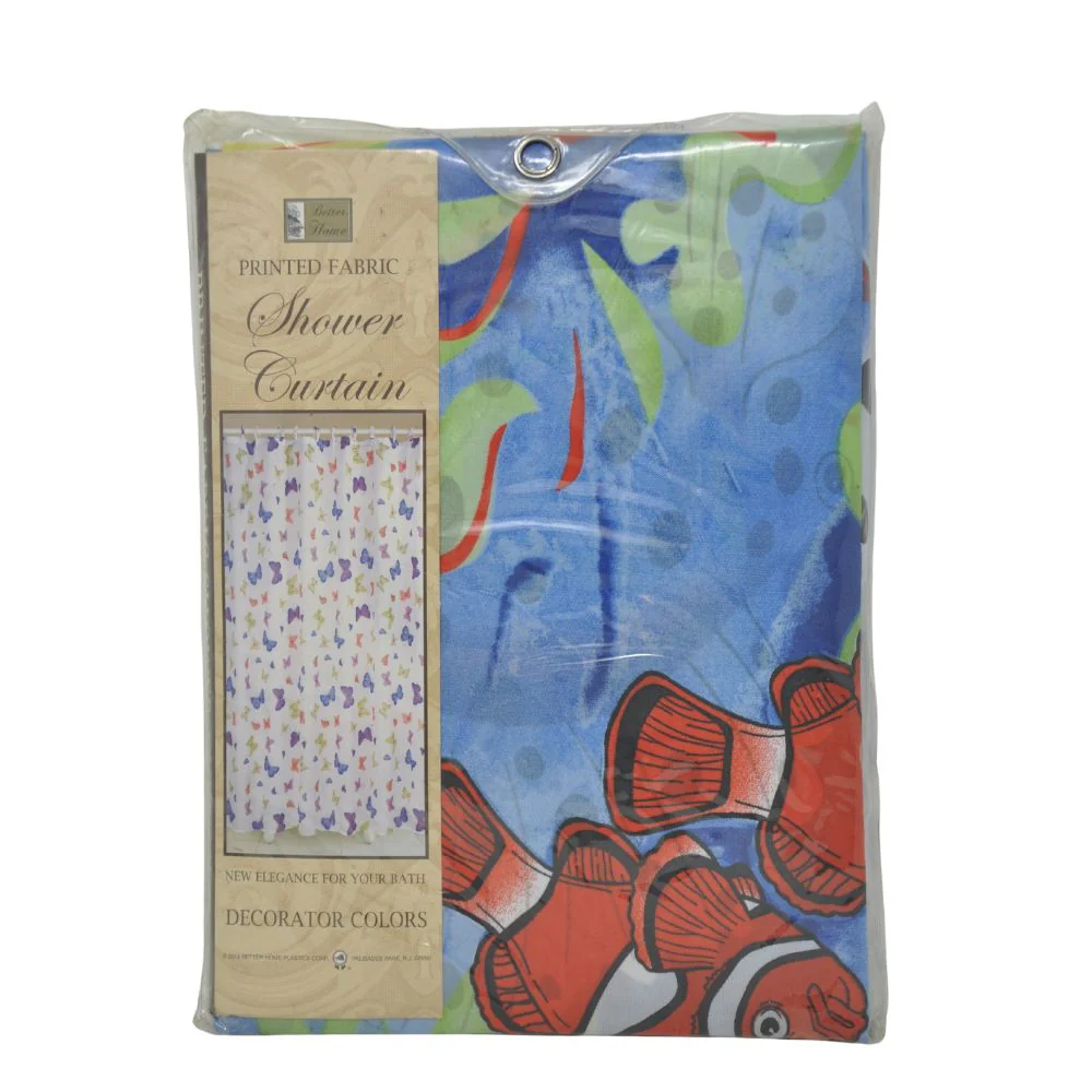 Cortina Para Ducha Printed Fabric Shower Curtain 70" x 72" Diseño Peces
