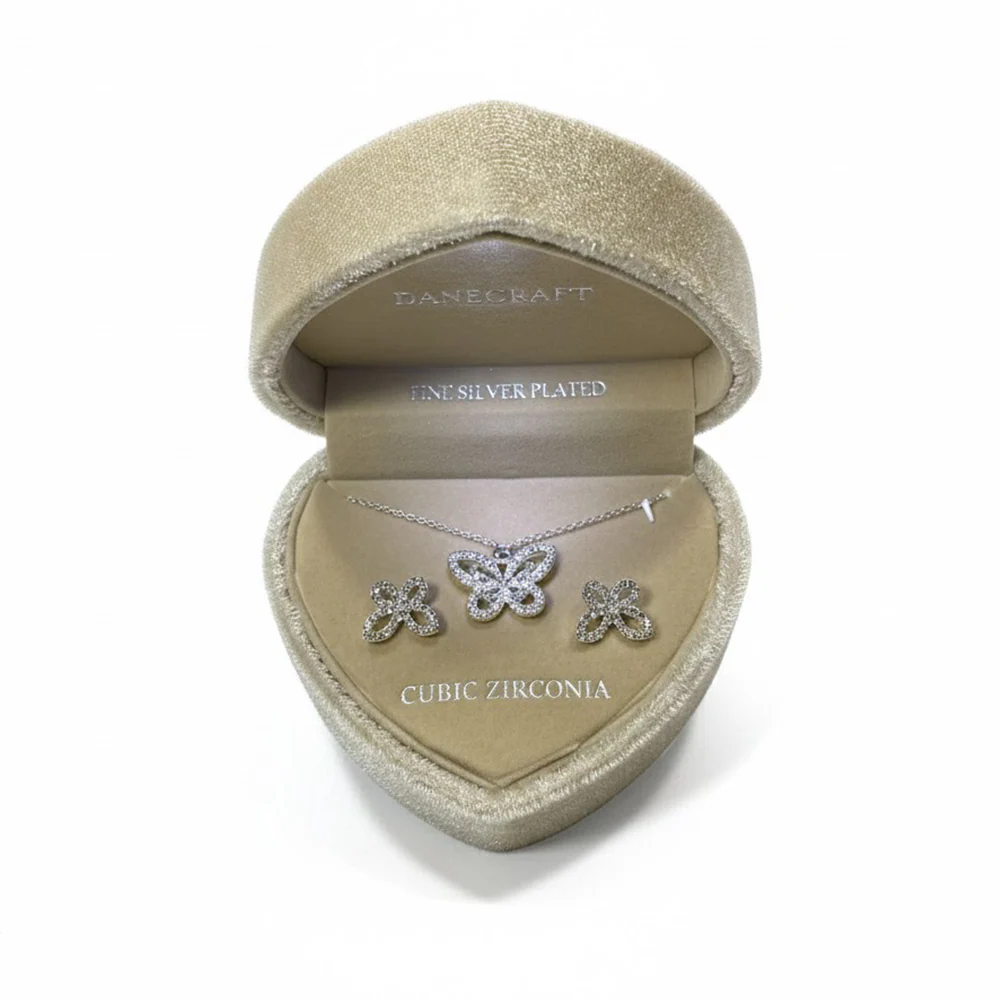 Danecraft Set De Collar y Zarcillos Mariposa Cubic Zirconia - Image 3