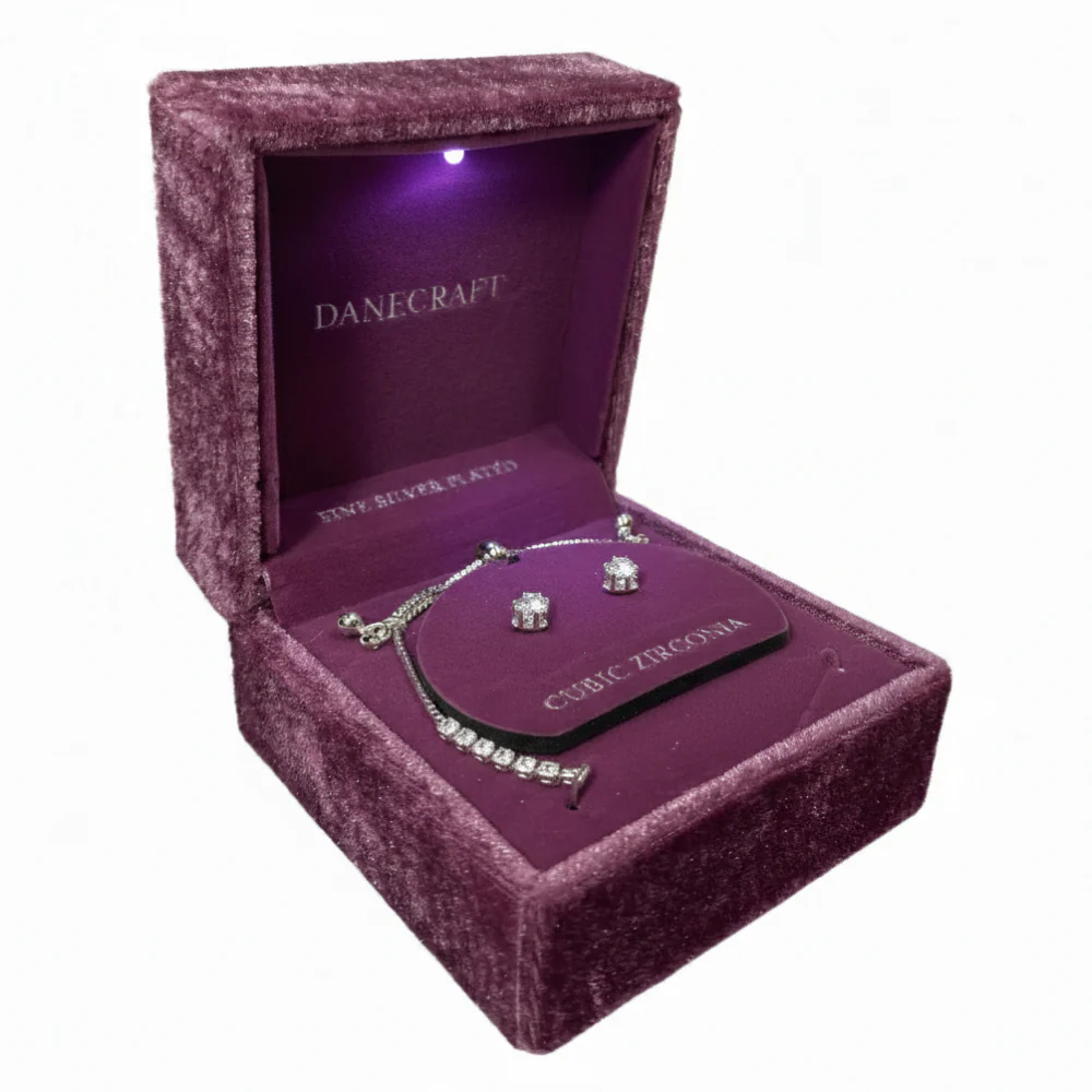 Danecraft Set De Pulsera Y Zarcillos Corazon Cubic Zirconia - Image 3
