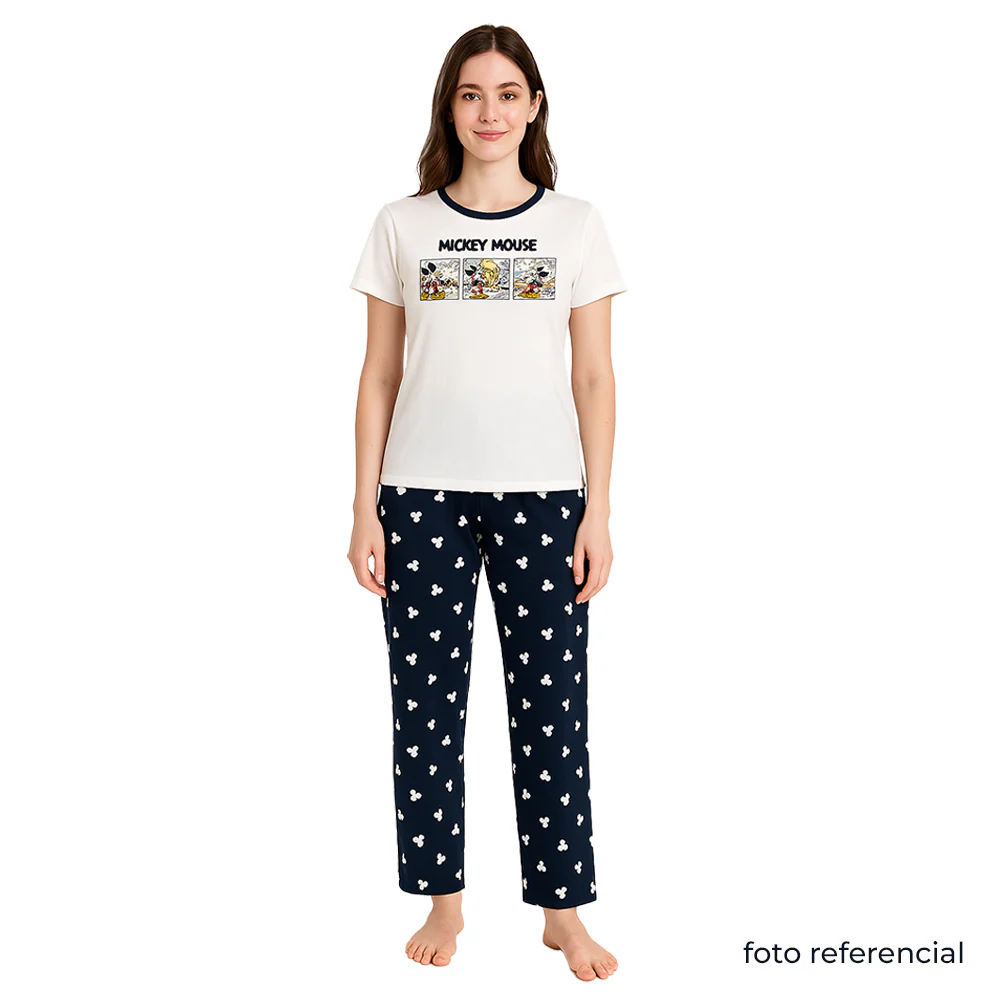 Disney Mickey Mouse Tee & Cuffed Leg Pijama Set