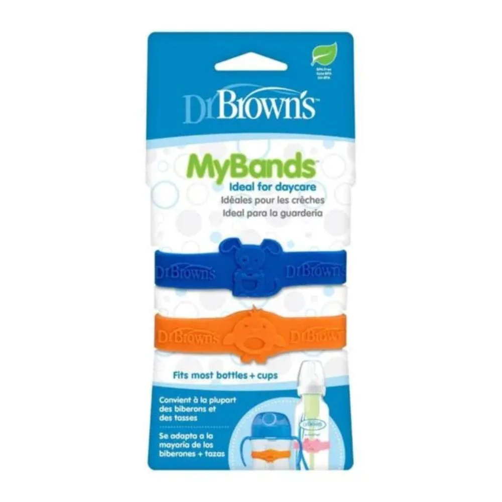 Dr.Browns Bandas De Silicona Para Identificar Biberones Azul-Naranja 2Und
