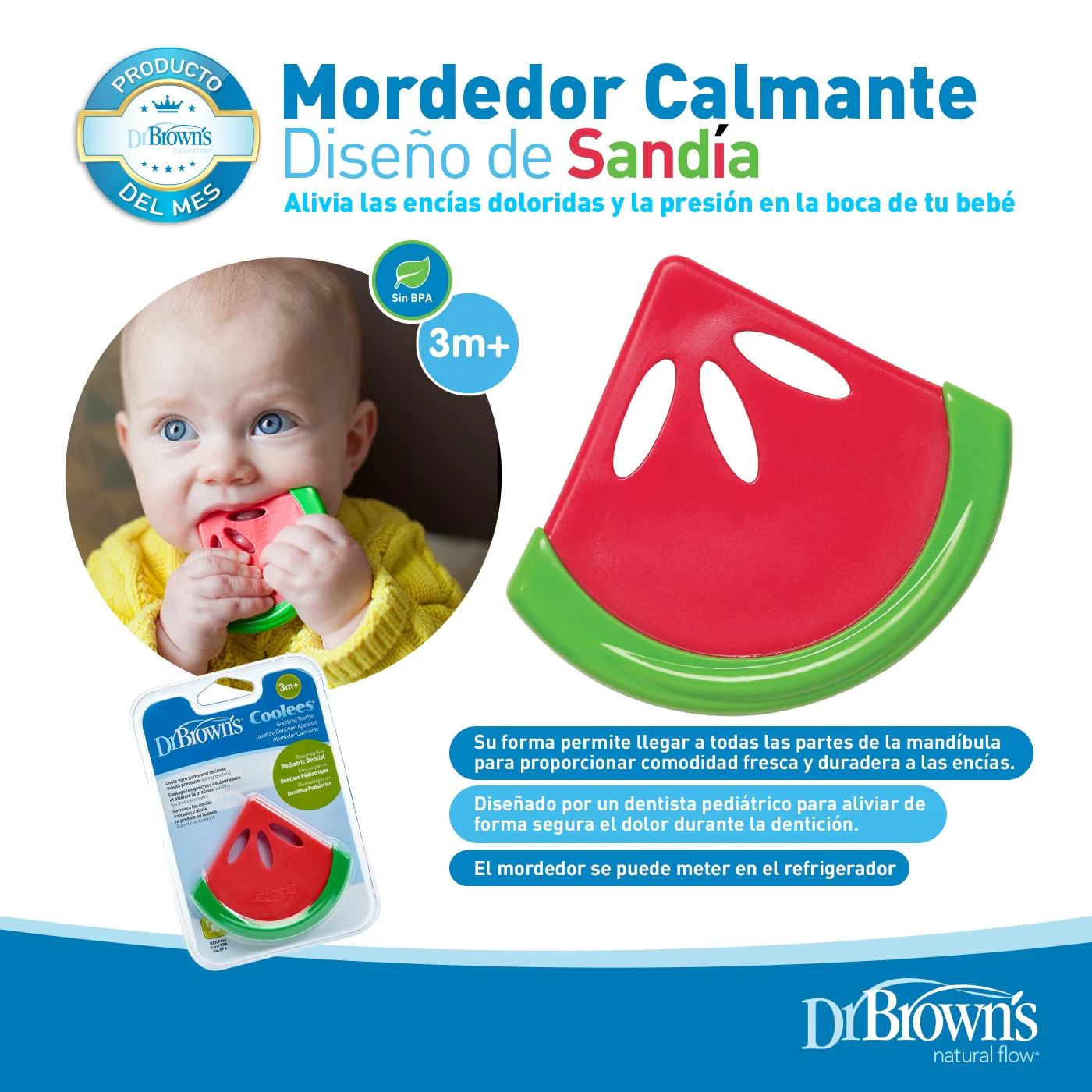 Dr.Browns Mordedor Calmante De Encias Watermelon 3m+ - Image 2
