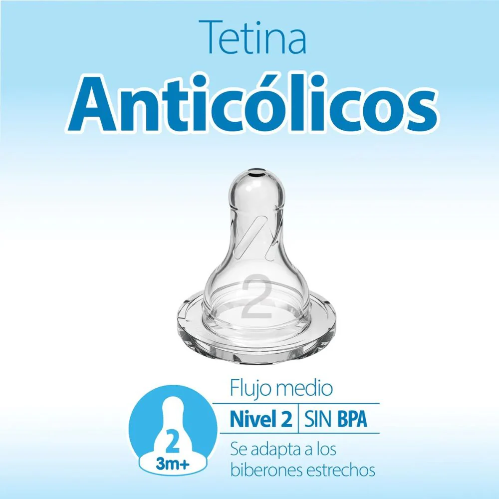Dr.Browns Tetinas De Silicona Anticólicos Angosta 2 Pack Nivel 2 3m+ - Image 2